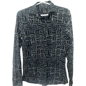 Armani Exchange Navy and White Patterned Fabric